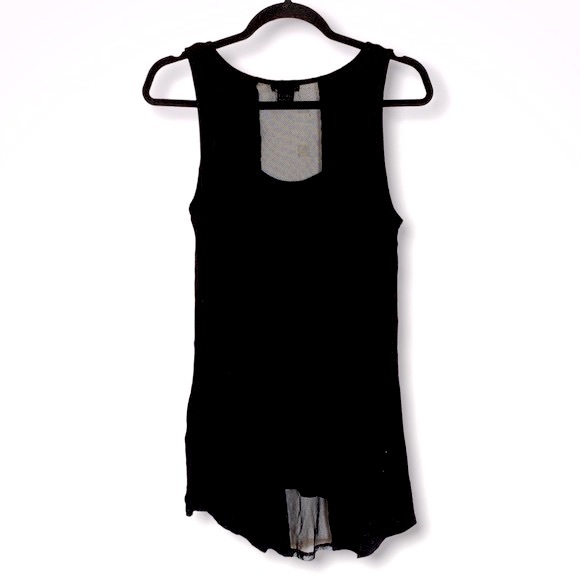 Hot Topic Mesh Inset Panel Sides Glitter Roses Tank Top - Picture 2 of 4